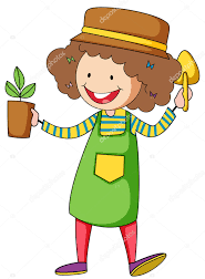 Дівчина садівник і порожній знак: векторна графіка, зображення, Дівчина  садівник і порожній знак малюнки | Скачати з Depositphotos